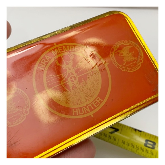 Vintage NRA Member Hunter red rectangular belt buckle - Picture 6 of 6